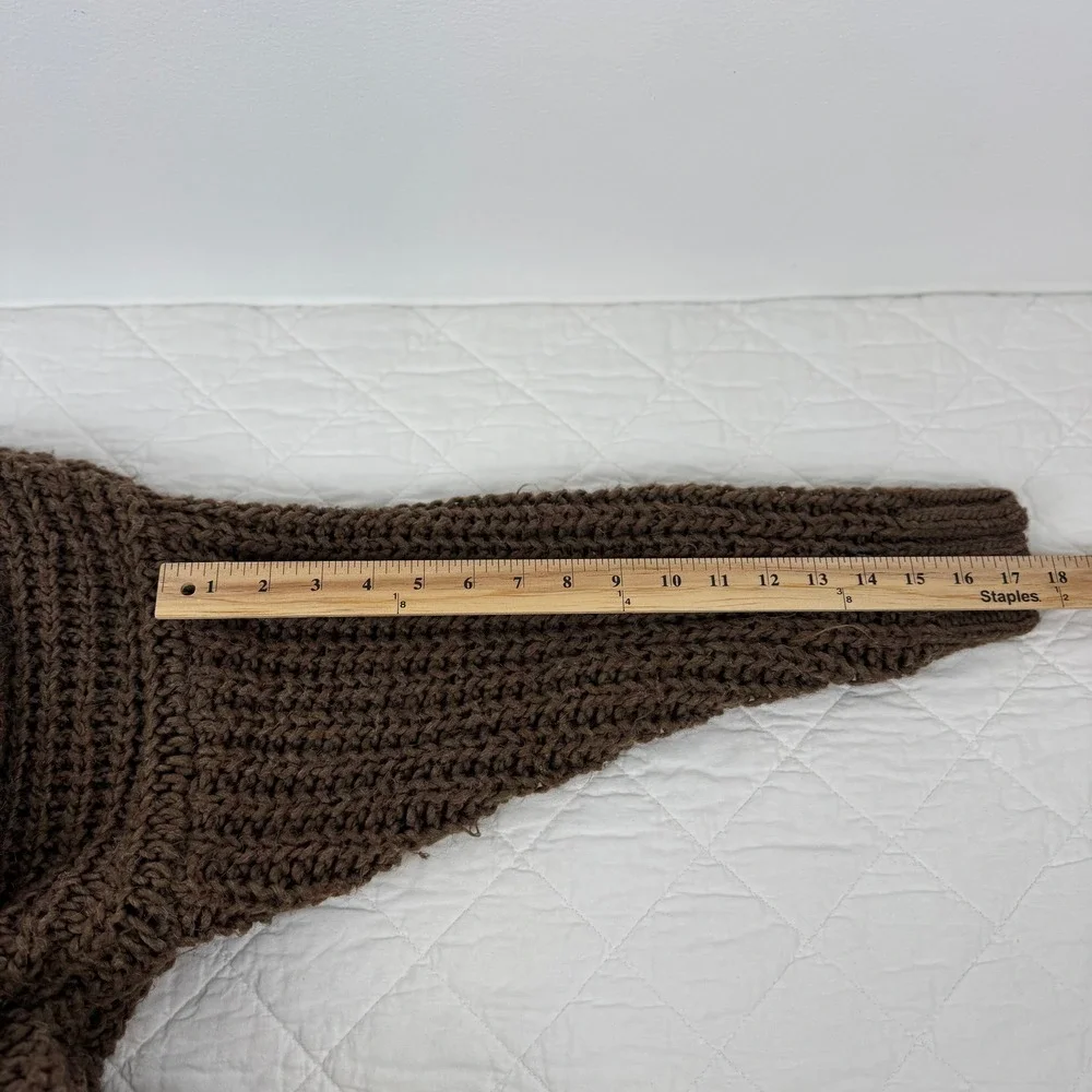 Universal Thread Chunky Brown Cable Knit Mock Neck‎ Sweater Size M Fisherman